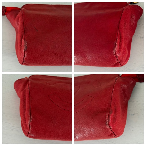 Chanel Vintage Red Lambskin CC Pouch - Picture 12 of 16